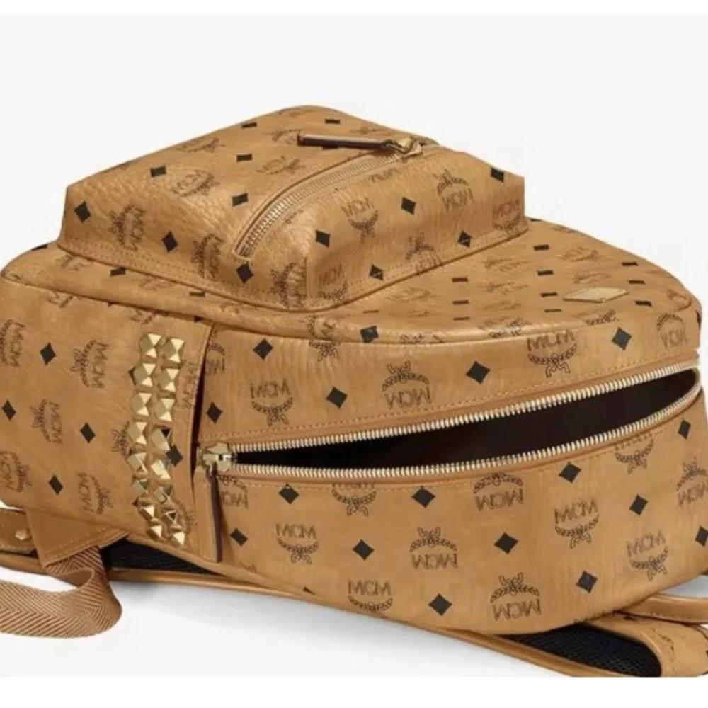 MCM Tan Stark Backpack with Iconic Monogram - Picture 5 of 10